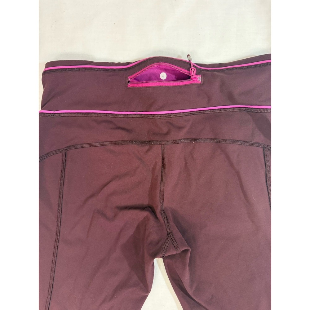 Lululemon Leggings Size 6 Pace Queen Luxtreme Bordeaux Drama - Picture 6 of 7
